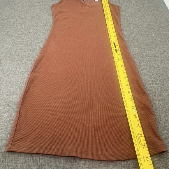 NEW! Hippie Rose Juniors Bodycon Casual Dress Brown Ribbed Collared Sleeveless S - Picture 6 of 10